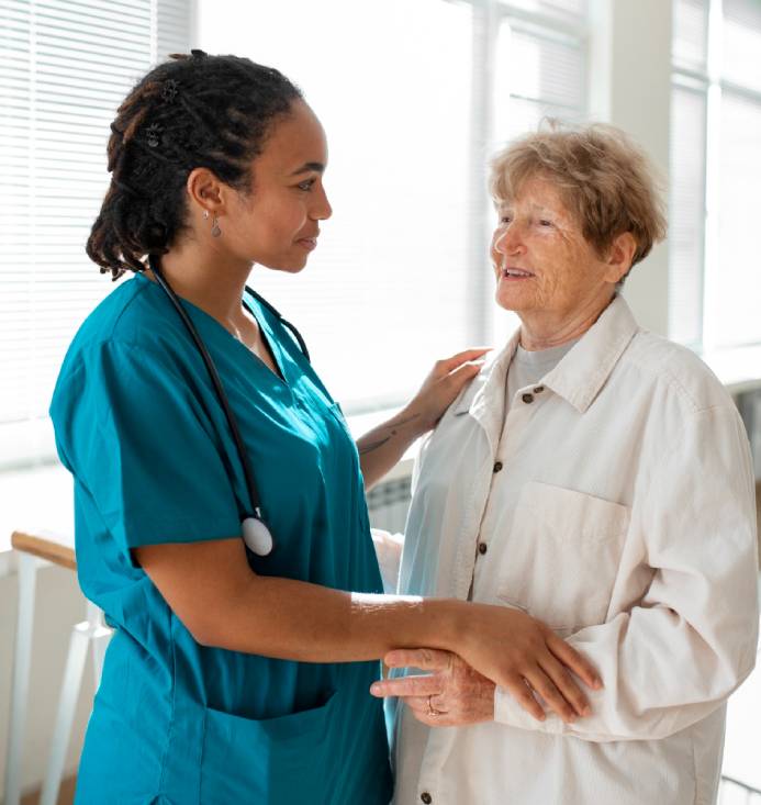 Physician with patient